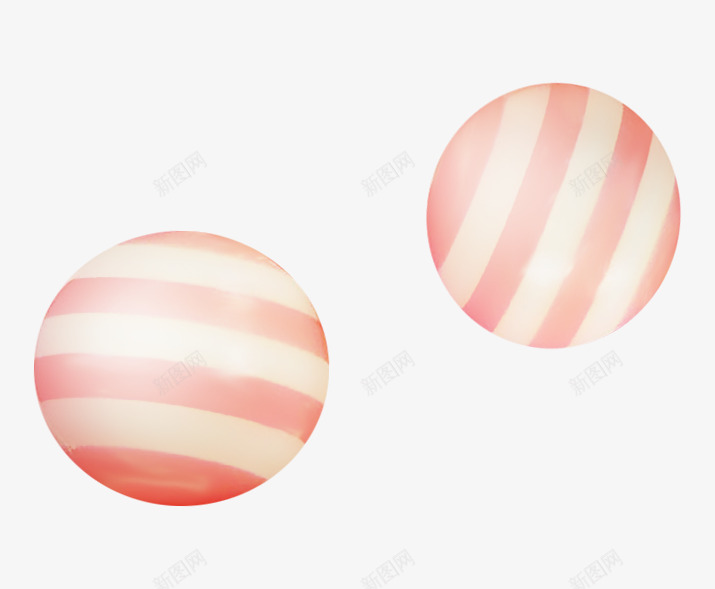 条纹圆球png免抠素材_新图网 https://ixintu.com 小球 手绘 条纹 粉色