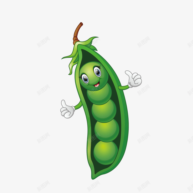 卡通绿色的豌豆矢量图eps免抠素材_新图网 https://ixintu.com 新鲜 新鲜美味 绿色 绿色豌豆 美味 豌豆 矢量图