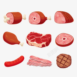 肉食品美味肉食品矢量图高清图片