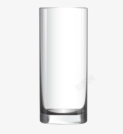 银色高玻璃杯水杯口杯素材