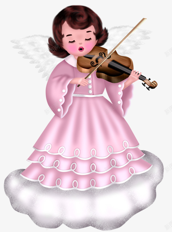 卡通手绘小提琴女孩png免抠素材_新图网 https://ixintu.com 天使 小女孩 拉小提琴 翅膀