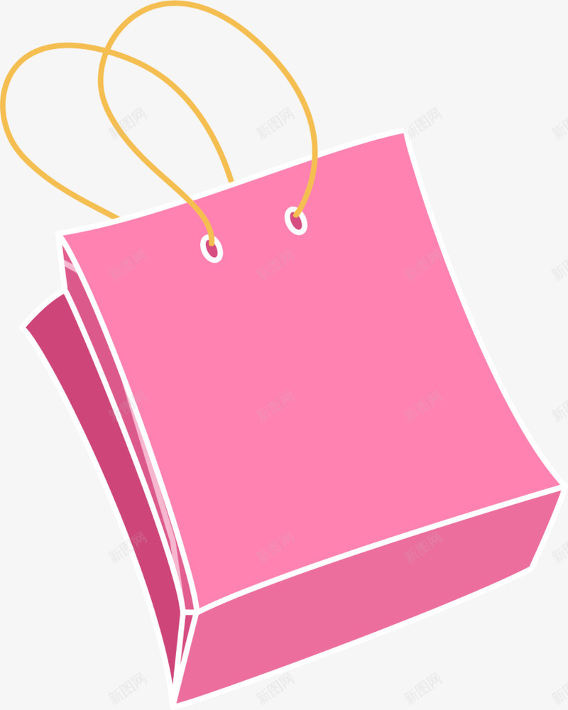 618购物节简约购物袋png免抠素材_新图网 https://ixintu.com 618购物节 买东西 手提袋 简约购物袋 粉色购物袋 纸袋子