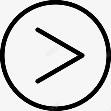 右箭头键在圆形按钮的轮廓图标图标