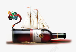 中国风葡萄酒帆船素材