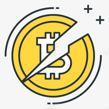 破裂小巧比特币图标图标