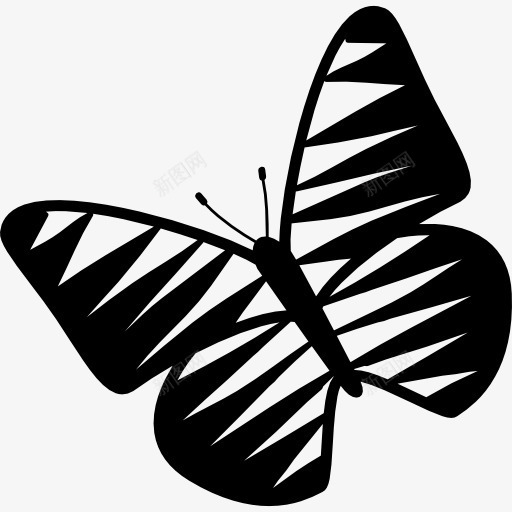 蝴蝶带条纹的翅膀旋转到左边图标png_新图网 https://ixintu.com 动物 昆虫 条纹 蝴蝶