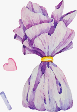 紫色手绘糖果袋子矢量图素材