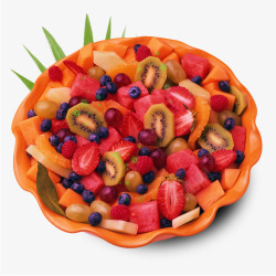塑料盘美味的水果沙拉高清图片