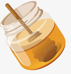 玻璃罐蜂蜜手绘玻璃罐蜂蜜糖矢量图高清图片