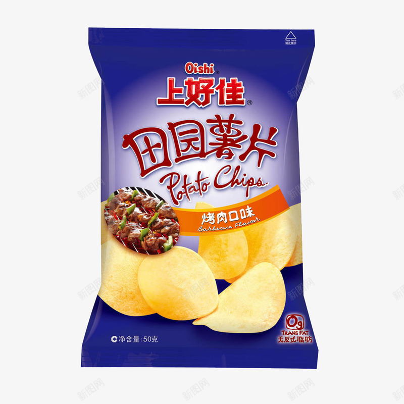 上好佳烤肉口味田园薯片png免抠素材_新图网 https://ixintu.com 上好佳 休闲食品 烤肉 零食