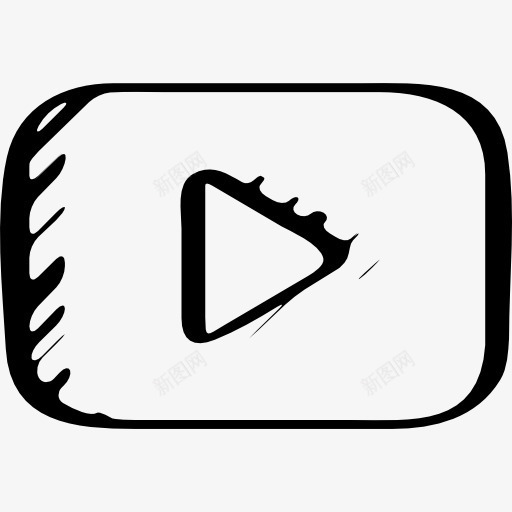 YouTube的符号播放按钮变素描图标png_新图网 https://ixintu.com YouTube YouTube的象征 勾勒 多媒体 小品 播放 播放按钮 暂无视频ico