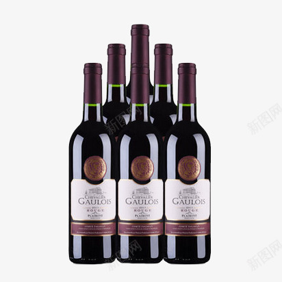 法国干红葡萄酒png免抠素材_新图网 https://ixintu.com 产品实物 干红葡萄酒 法国 红酒 进口 高卢骑士