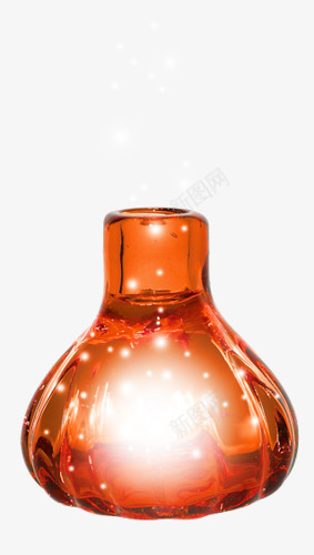 玻璃瓶png免抠素材_新图网 https://ixintu.com 橘色 水晶瓶 玻璃瓶