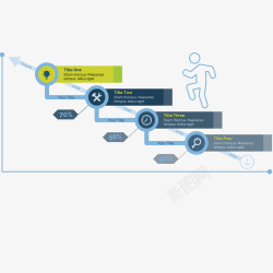 阶梯向上图表矢量图素材