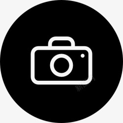 填充圆形照相机的黑色圆形界面按钮图标高清图片