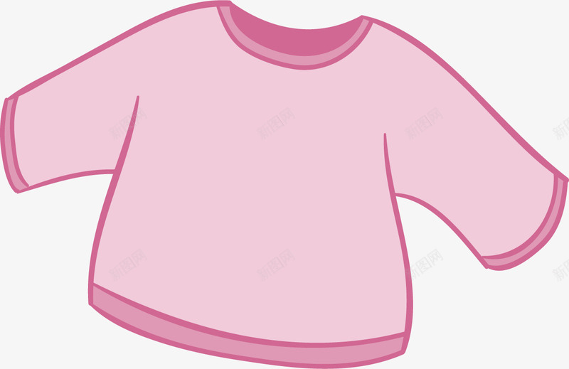 粉色婴儿长袖衣服矢量图ai免抠素材_新图网 https://ixintu.com 婴儿 纯棉面料 衣服 矢量图