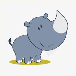 犀角手绘可爱卡通犀牛犀牛宝宝高清图片