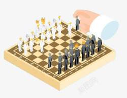 手绘小人棋子素材