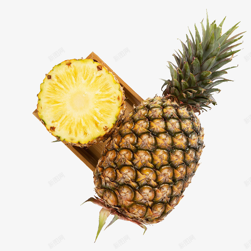 菠萝凤梨png免抠素材_新图网 https://ixintu.com 一颗菠萝 产品实物 凤梨 切开菠萝 摄影 新鲜水果 水果