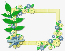 小花相框植物边框装饰高清图片