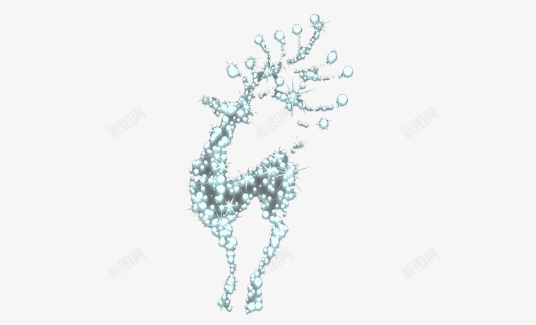 水晶麋鹿png免抠素材_新图网 https://ixintu.com 下雪 唯美 圣诞节 雪 雪花 雪花飞舞