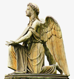 跪天使雕塑图标高清图片