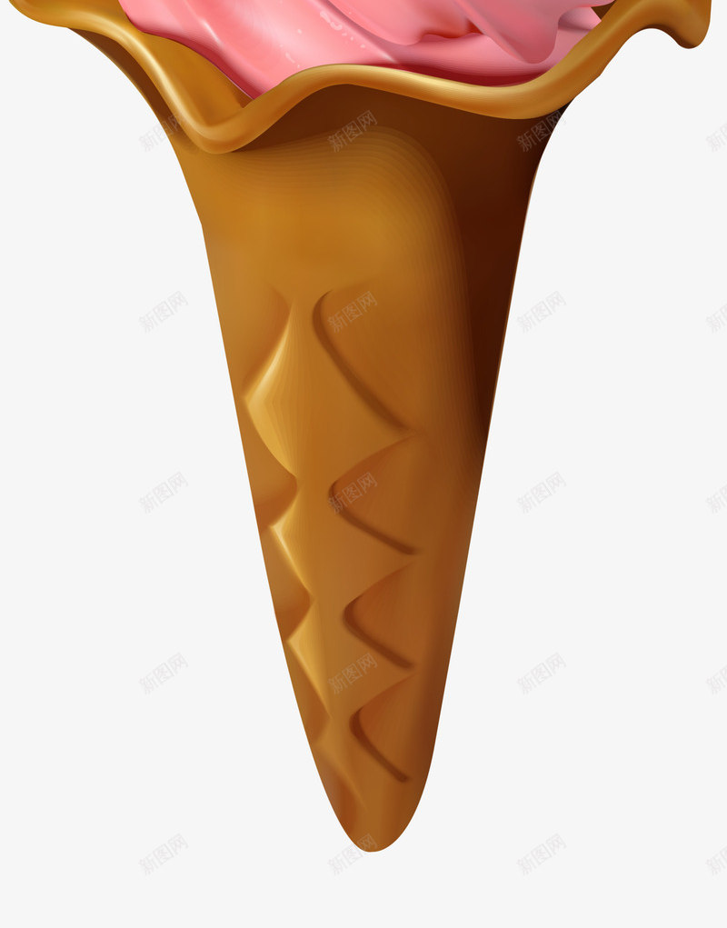粉色冰淇淋甜筒png免抠素材_新图网 https://ixintu.com 冰淇淋 夏日冰淇淋 粉色甜筒 美味冰淇淋 美食 食物