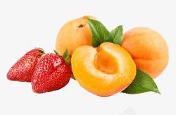 黄桃和草莓素材