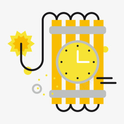 黄色定时炸弹简图素材