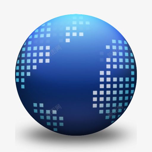 蓝色地球圆球装饰png免抠素材_新图网 https://ixintu.com 圆球 地球 蓝色 装饰