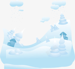 白雪皑皑的冬季景观背景素材