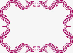 紫色花纹图框矢量图素材