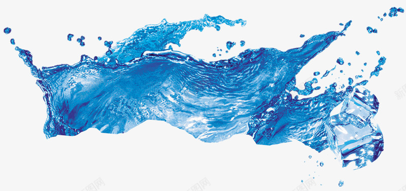 蓝色水花png免抠素材_新图网 https://ixintu.com 水花素材 海水素材 背景素材 装饰素材