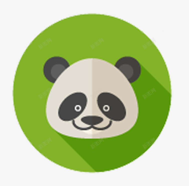 可爱熊猫头png免抠素材_新图网 https://ixintu.com 个性熊猫头 卡通熊猫 绿色底