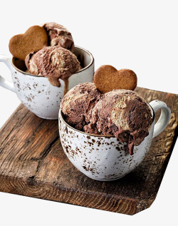 牛奶榛果巧克力球巧克力冰淇淋球高清图片