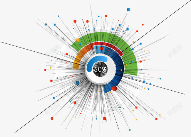 放射图案比例图png免抠素材_新图网 https://ixintu.com 商务信息 放射图案 比例图