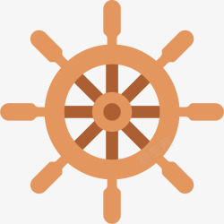 船舵PNG图手绘简单木头船舵高清图片