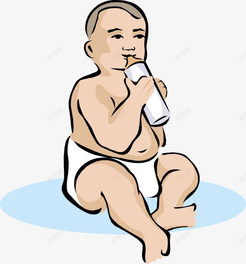 婴儿喝牛奶矢量图eps免抠素材_新图网 https://ixintu.com 可爱 喝奶 喝牛奶 奶瓶 婴儿 宝宝 手绘 简单 简约 矢量图