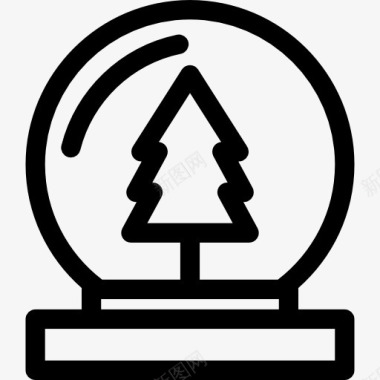 圣诞雪球树图标图标