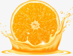 手绘创意美味橙汁素材