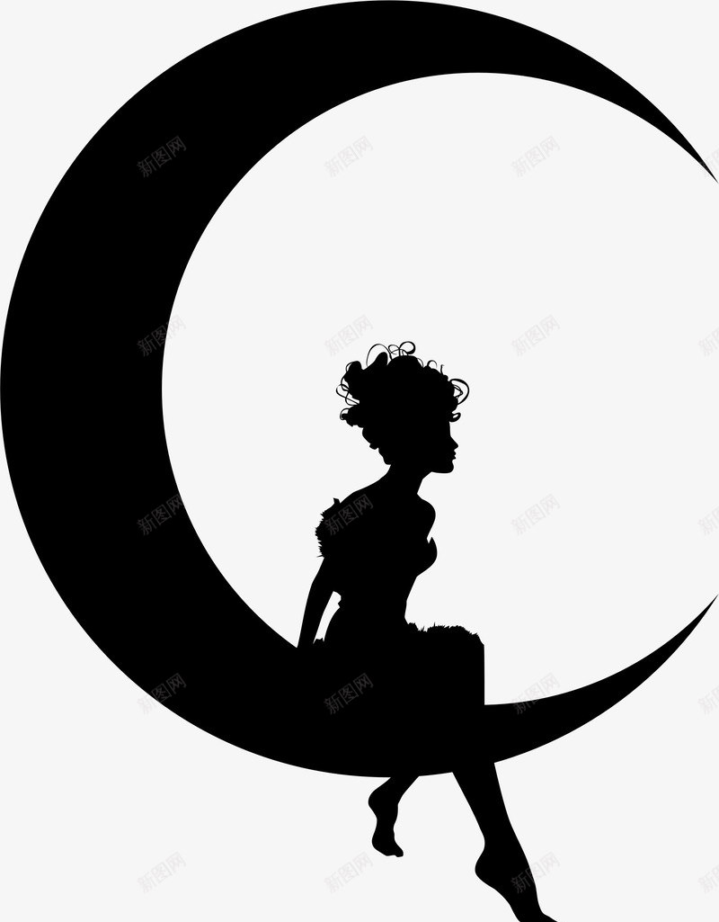 月亮上的女孩png免抠素材_新图网 https://ixintu.com 卡通手绘 女孩 月亮 月亮PNG图 月亮免扣PNG图 月亮免扣图 月亮矢量