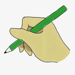 绿色笔手握笔高清图片