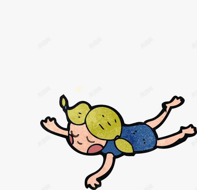 摔倒在地的女孩png免抠素材_新图网 https://ixintu.com 人物卡通 创意 可爱 多彩 女孩 摔倒 简约