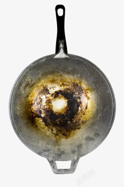 金属元素生锈的铁炒菜锅实物素材