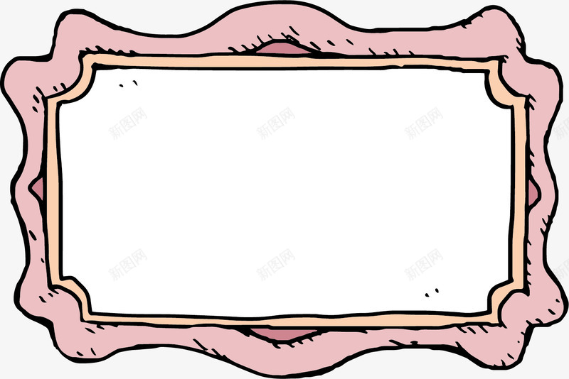 手绘粉色边框矢量图ai免抠素材_新图网 https://ixintu.com 创意图 彩色 手绘图 漫画 简单 粉色简约边框 矢量图