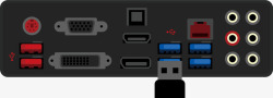 金属黑色外壳卡通USB矢量图素材