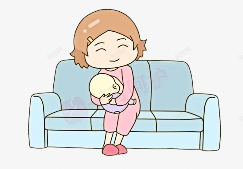 卡通坐在沙发上喂奶的女人漫画png免抠素材_新图网 https://ixintu.com 卡通 喂奶 坐在沙发上 女人 母乳喂养 漫画