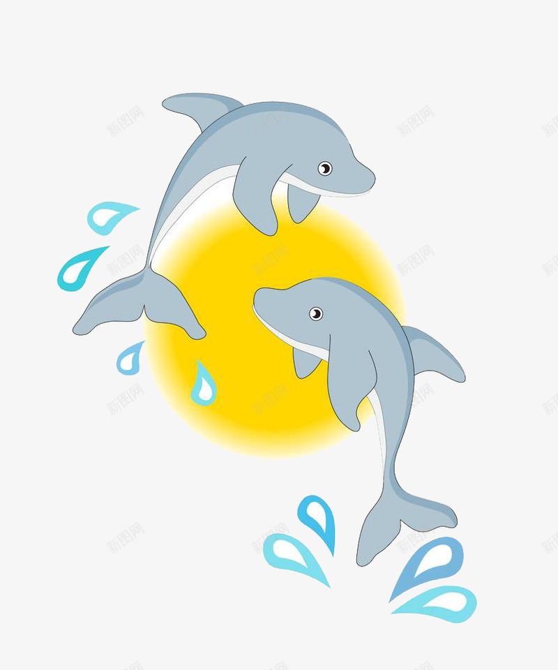 跳跃海豚溅起的水png免抠素材_新图网 https://ixintu.com 喷出 喷出的水 喷水 欢跃 水 水花 海豚 溅起 跳棋 跳跃