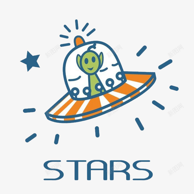 stars卡通png免抠素材_新图网 https://ixintu.com ET 可爱ufo 宇宙飞碟 矢量外星人