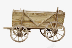 棕色木轮棕色漂亮木板车高清图片